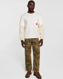 Cherry River Run Boxy Pocket Thermal L/S (Vintage White) Best Sale