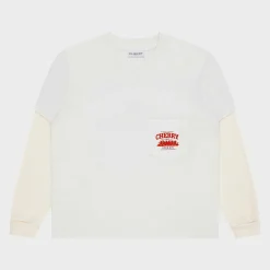 Cherry River Run Boxy Pocket Thermal L/S (Vintage White) Best Sale