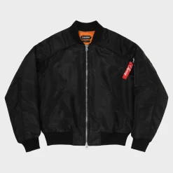 Cherry Satin Bomber Jacket (Black) Best