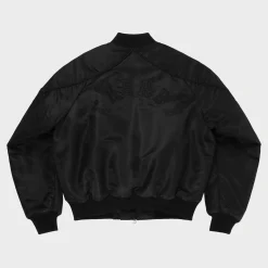 Cherry Satin Bomber Jacket (Black) Best