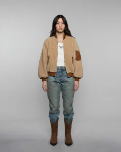 Cherry Sherpa Bomber Jacket (Natural) Cheap