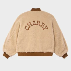 Cherry Sherpa Bomber Jacket (Natural) Cheap