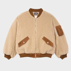 Cherry Sherpa Bomber Jacket (Natural) Cheap