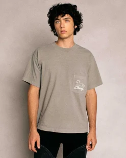 Cherry Stardust Boxy Pocket Tee (Smoke) Discount