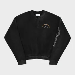 Cherry Stardust Henley Crewneck (Vintage Black) Hot