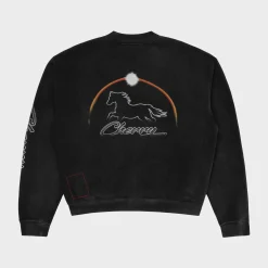 Cherry Stardust Henley Crewneck (Vintage Black) Hot