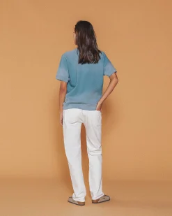 Cherry Straight Leg 5 Pocket Denim (White) Fashion