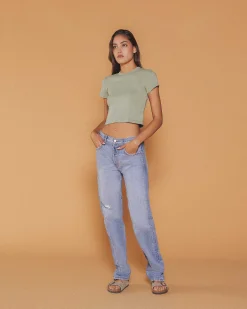 Cherry Straight Leg 5 Pocket Denim (Indigo) Online