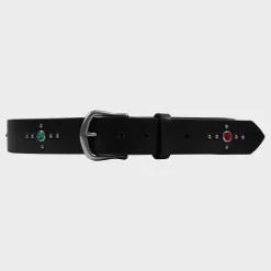 Cherry Studded Leather Belt (Black) Cheap