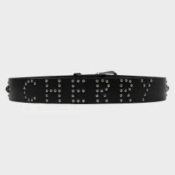 Cherry Studded Leather Belt (Black) Cheap