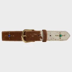 Cherry Studded Leather Belt (Calf Hair) Best