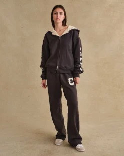 Cherry Thermal Zip-Up Hoodie (Black) Shop
