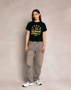 Cherry Tri State Boxy Baby Tee (Vintage Black) Fashion