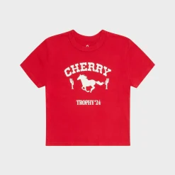 Cherry Trophy Baby Tee (Red) Hot