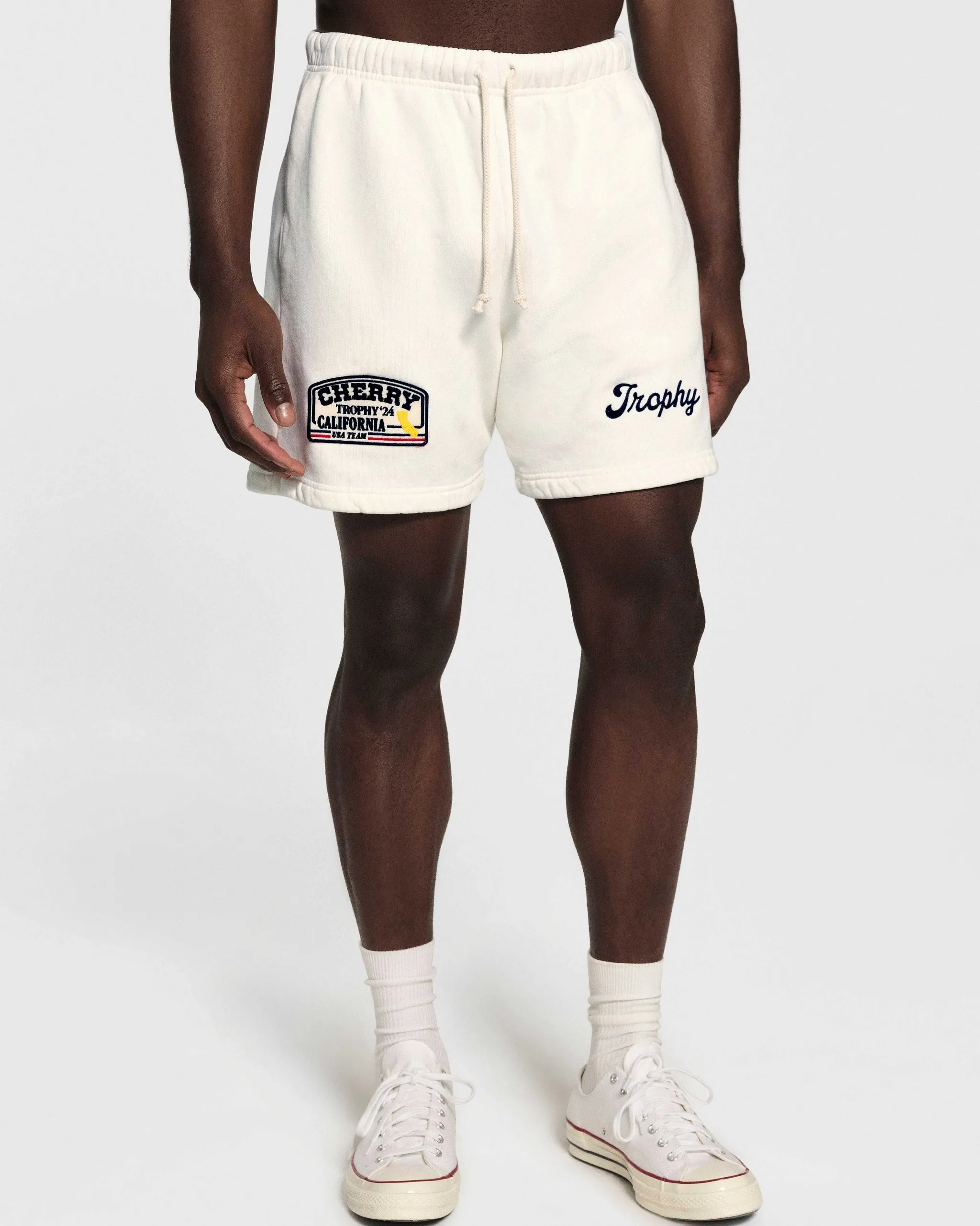 Cherry Trophy Sweatshorts (Vintage White) Best Sale
