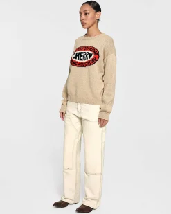 Cherry Wide Leg Canvas Double Knee (Vintage White) Best Sale