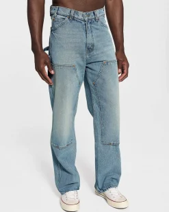 Cherry Wide Leg Denim Double Knee (Indigo) Cheap