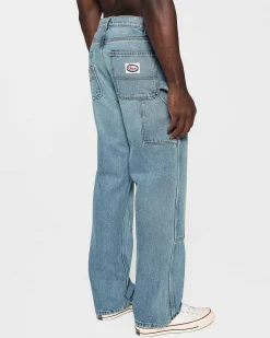 Cherry Wide Leg Denim Double Knee (Indigo) Cheap