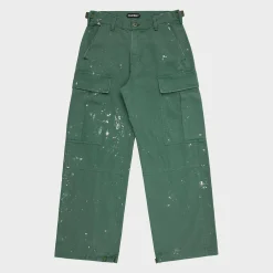 Cherry Wide Leg Painted Cargo (Cactus) Cheap