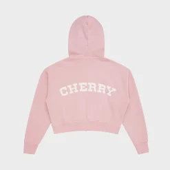 Cherry Women'S Cropped Zip-Up Hoodie (Pink) Shop