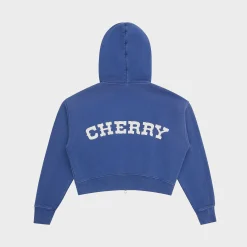 Cherry Women'S Cropped Zip-Up Hoodie (Navy) Store